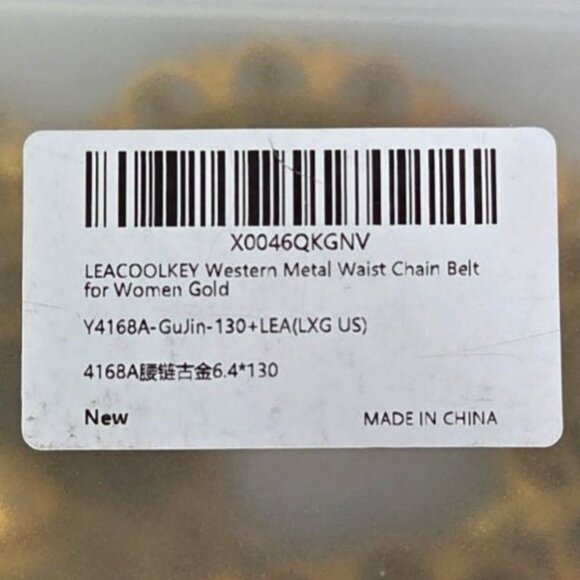 Leacoolkey Womens Gold Metal Waist Chain Belt Oval Filigree Design Adjustable Fi - Picture 7 of 7